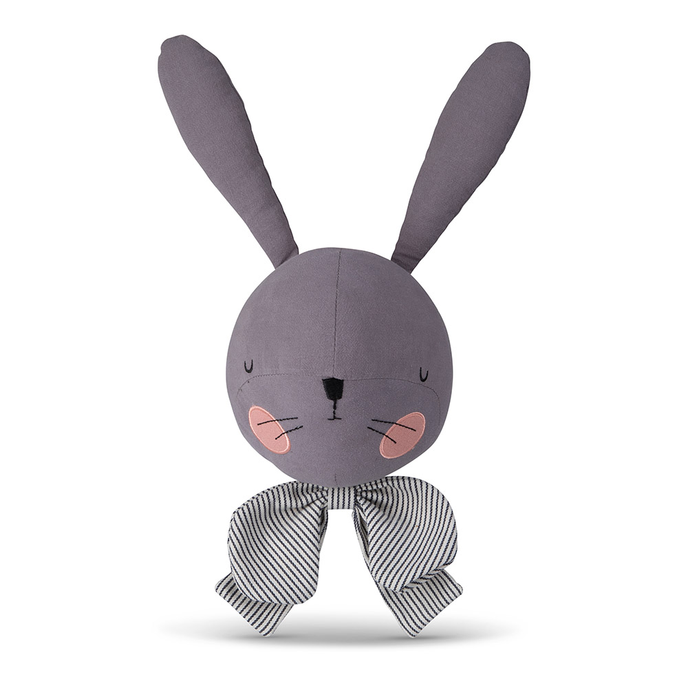 Rabbit Robin Head Grey - 32 cm