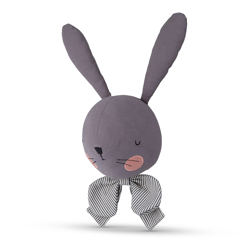 Rabbit Robin Head Grey - 32 cm