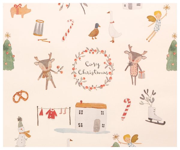 Giftwrap, Cosy Christmas 200 m - Off-white