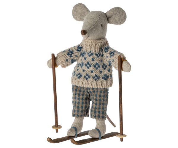 Winter mouse with ski set, Dad