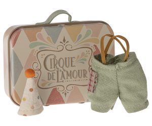 Clown clothes in suitcase, Little brother mouse