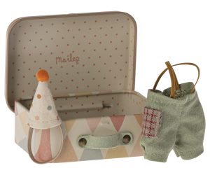 Clown clothes in suitcase, Little brother mouse