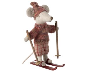 Winter mouse with ski set, Big sister - Rose
