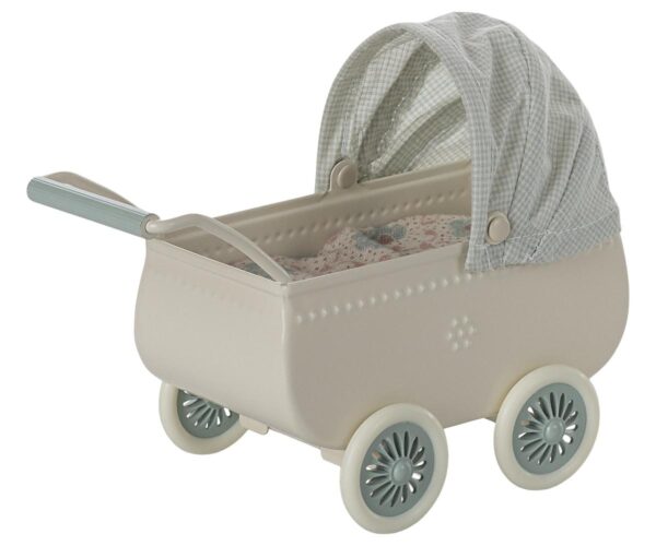 Pram with baby mouse - Mint