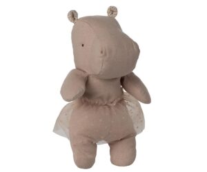 Safari friends, Hippo w. skirt, Small - Soft rose