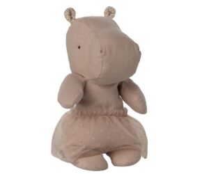 Safari friends, Hippo w. skirt, Small - Soft rose