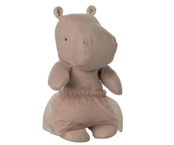 Safari friends, Hippo w. skirt, Small - Soft rose