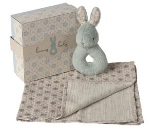 Rabbit rattle set - Mint