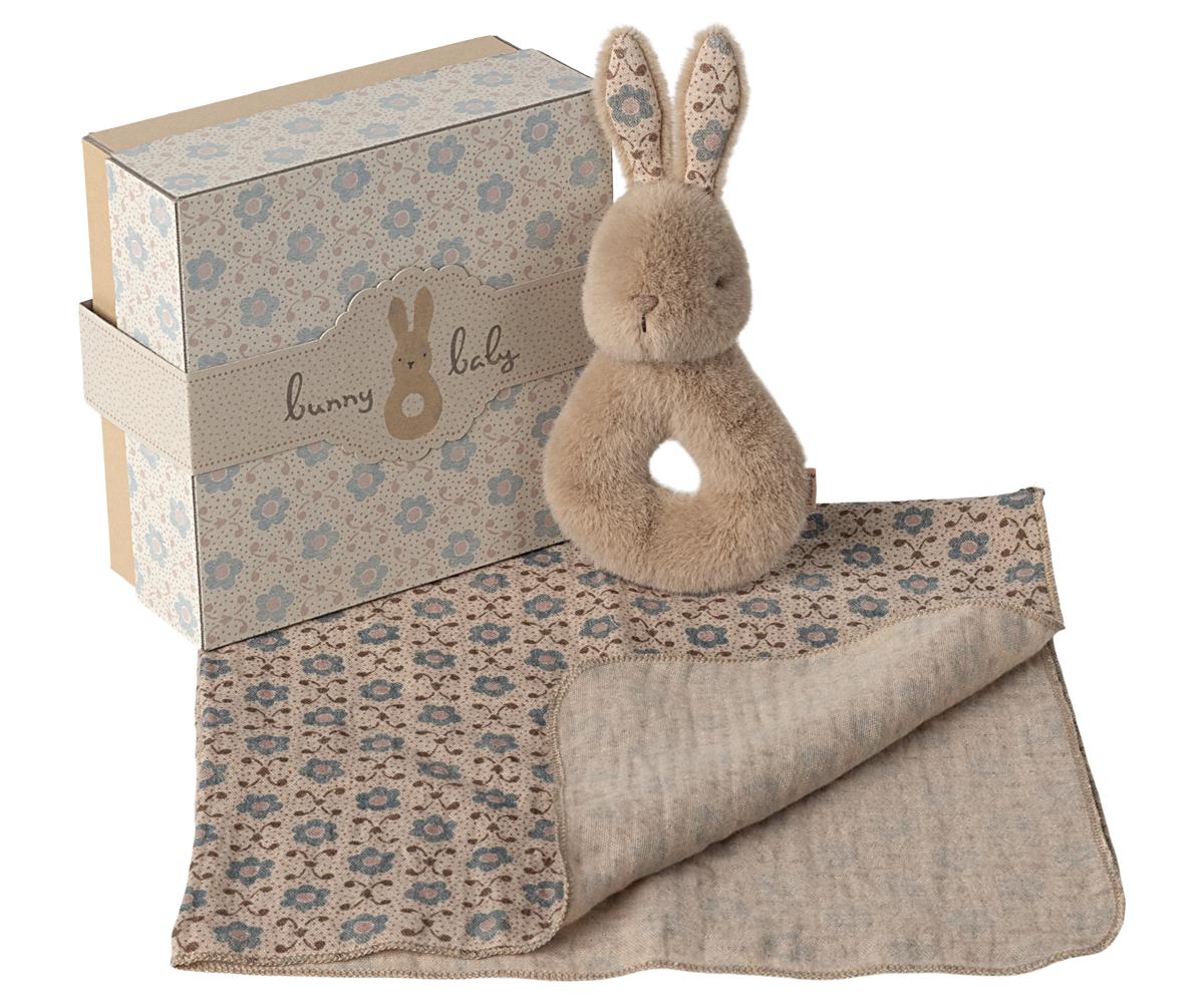 Rabbit rattle set - Mint