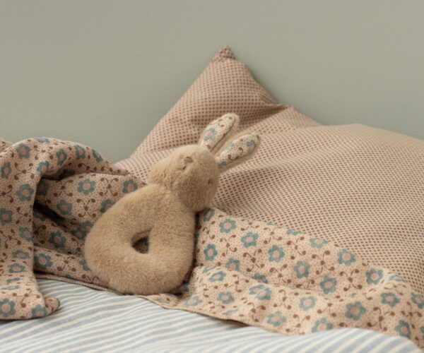 Rabbit rattle set - Cream peach