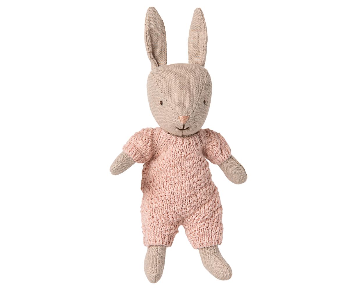 Bunny, Micro - Brown - Dusty rose knittedsuit