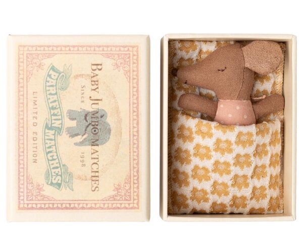 Sleepy wakey baby mouse in matchbox -Rose