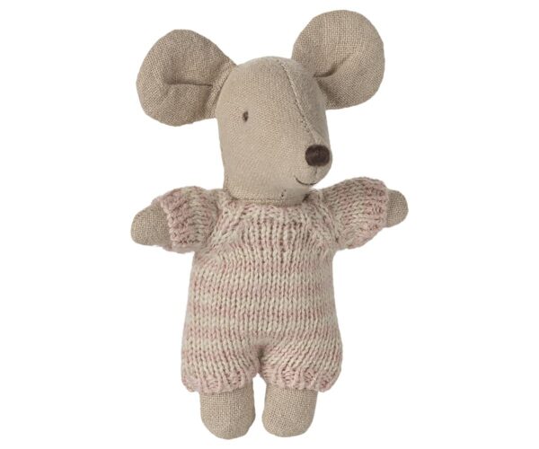 Baby mouse in carry cot - Rose