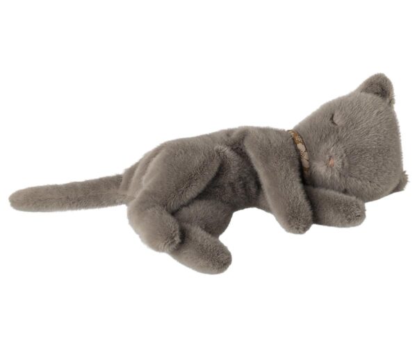 Sleeping kitten plush, Small - Grey