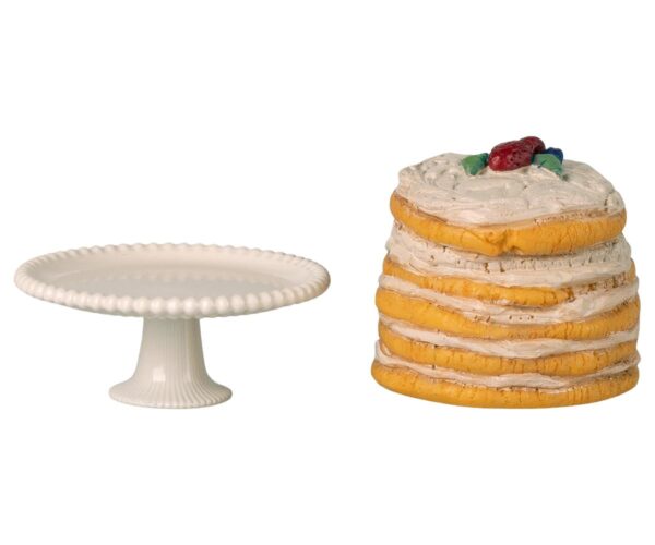 Party cake and cake stand, Mouse - Off white