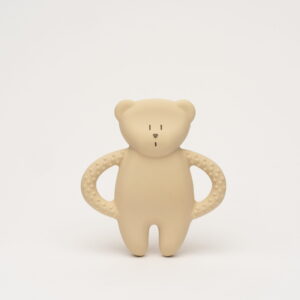 MOONIE NATURAL RUBBER TEETHER BEAR SAND