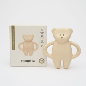 MOONIE NATURAL RUBBER TEETHER BEAR SAND