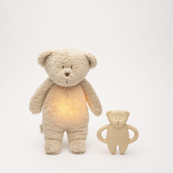MOONIE NATURAL RUBBER TEETHER BEAR SAND