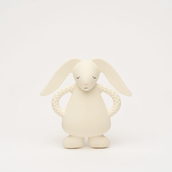 MOONIE NATURAL RUBBER TEETHER BUNNY CREAM