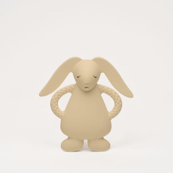 MOONIE NATURAL RUBBER TEETHER BUNNY SAND